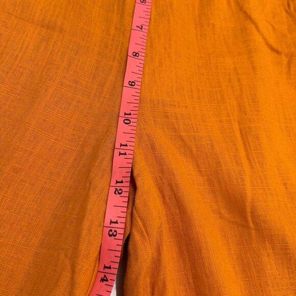 Miou Muse Linen Blend Wide Leg orange Rust Pants size Medium - Picture 10 of 13